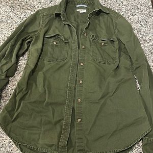 Green button shirt